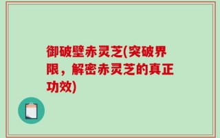 御破壁赤灵芝(突破界限，解密赤灵芝的真正功效)