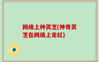 网络上种灵芝(神奇灵芝在网络上走红)