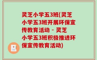 灵芝小学五3班(灵芝小学五3班开展环保宣传教育活动 - 灵芝小学五3班积极推进环保宣传教育活动)