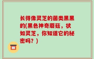长得像灵芝的菌类黑黑的(黑色神奇蘑菇，状如灵芝，你知道它的秘密吗？)