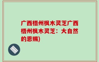 广西梧州枫木灵芝广西梧州枫木灵芝：大自然的恩赐)