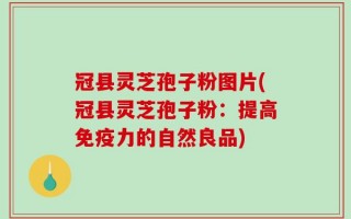 冠县灵芝孢子粉图片(冠县灵芝孢子粉：提高免疫力的自然良品)