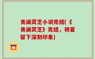青澜灵芝小说完结(《青澜灵芝》完结，初夏留下深刻印象)