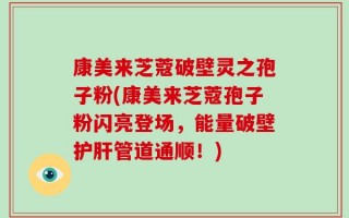 康美来芝蔻破壁灵之孢子粉(康美来芝蔻孢子粉闪亮登场，能量破壁护肝管道通顺！)