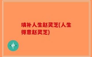 填补人生赵灵芝(人生得意赵灵芝)