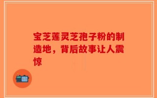 宝芝莲灵芝孢子粉的制造地，背后故事让人震惊