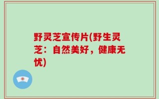 野灵芝宣传片(野生灵芝：自然美好，健康无忧)