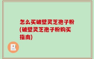 怎么买破壁灵芝孢子粉(破壁灵芝孢子粉购买指南)