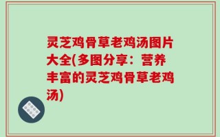 灵芝鸡骨草老鸡汤图片大全(多图分享：营养丰富的灵芝鸡骨草老鸡汤)