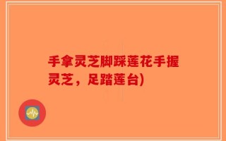 手拿灵芝脚踩莲花手握灵芝，足踏莲台)