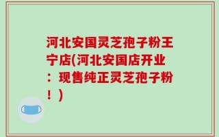 河北安国灵芝孢子粉王宁店(河北安国店开业：现售纯正灵芝孢子粉！)