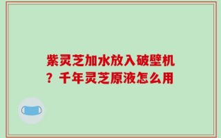 紫灵芝加水放入破壁机？千年灵芝原液怎么用