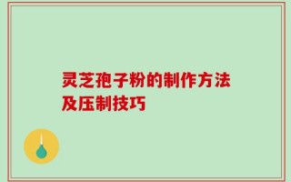 灵芝孢子粉的制作方法及压制技巧