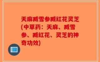 天麻臧雪参臧红花灵芝(中草药：天麻、臧雪参、臧红花、灵芝的神奇功效)