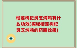 榴莲枸杞灵芝炖鸡有什么功效(探秘榴莲枸杞灵芝炖鸡的药膳效果)