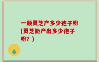 一颗灵芝产多少孢子粉(灵芝能产出多少孢子粉？)