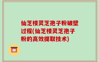 仙芝楼灵芝孢子粉破壁过程(仙芝楼灵芝孢子粉的高效提取技术)