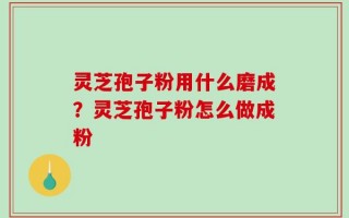 灵芝孢子粉用什么磨成？灵芝孢子粉怎么做成粉
