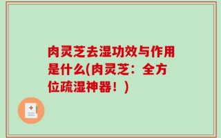 肉灵芝去湿功效与作用是什么(肉灵芝：全方位疏湿神器！)