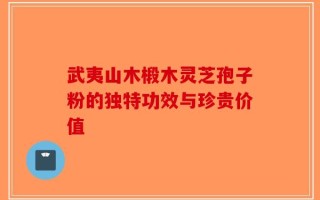 武夷山木椴木灵芝孢子粉的独特功效与珍贵价值