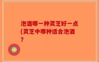 泡酒哪一种灵芝好一点(灵芝中哪种适合泡酒？