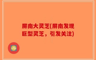 屏南大灵芝(屏南发现巨型灵芝，引发关注)