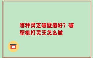 哪种灵芝破壁最好？破壁机打灵芝怎么做