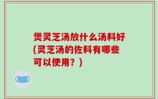 煲灵芝汤放什么汤料好(灵芝汤的佐料有哪些可以使用？)