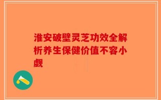 淮安破壁灵芝功效全解析养生保健价值不容小觑