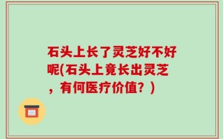 石头上长了灵芝好不好呢(石头上竟长出灵芝，有何医疗价值？)
