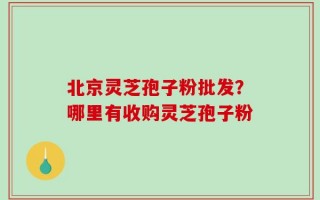 北京灵芝孢子粉批发？哪里有收购灵芝孢子粉