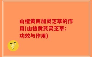 山楂黄芪加灵芝草的作用(山楂黄芪灵芝草：功效与作用)