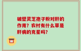 破壁灵芝孢子粉对肝的作用？农村有什么草是肝病的克星吗？