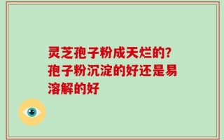 灵芝孢子粉成天烂的？孢子粉沉淀的好还是易溶解的好