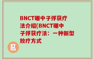 BNCT硼中子俘获疗法介绍(BNCT硼中子俘获疗法：一种新型放疗方式