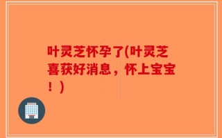 叶灵芝怀孕了(叶灵芝喜获好消息，怀上宝宝！)