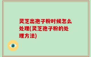 灵芝出孢子粉时候怎么处理(灵芝孢子粉的处理方法)
