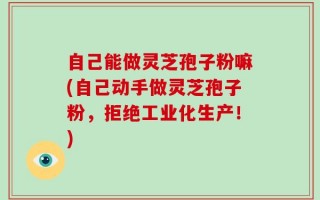 自己能做灵芝孢子粉嘛(自己动手做灵芝孢子粉，拒绝工业化生产！)