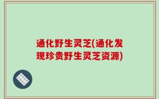 通化野生灵芝(通化发现珍贵野生灵芝资源)
