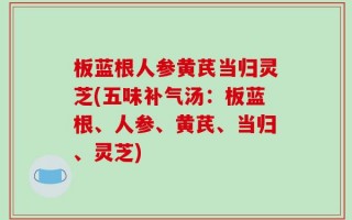 板蓝根人参黄芪当归灵芝(五味补气汤：板蓝根、人参、黄芪、当归、灵芝)