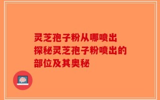 灵芝孢子粉从哪喷出 探秘灵芝孢子粉喷出的部位及其奥秘