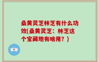 桑黄灵芝林芝有什么功效(桑黄灵芝：林芝这个宝藏地有啥用？)