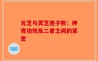 元芝与灵芝孢子粉：神奇功效及二者之间的紧密