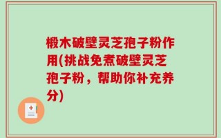 椴木破壁灵芝孢子粉作用(挑战免煮破壁灵芝孢子粉，帮助你补充养分)