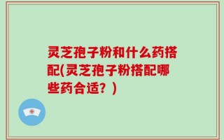 灵芝孢子粉和什么药搭配(灵芝孢子粉搭配哪些药合适？)