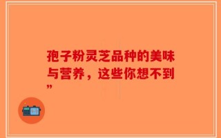 孢子粉灵芝品种的美味与营养，这些你想不到”