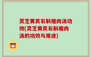 灵芝黄芪石斛瘦肉汤功效(灵芝黄芪石斛瘦肉汤的功效与用途)