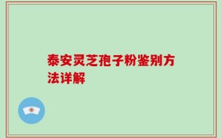 泰安灵芝孢子粉鉴别方法详解