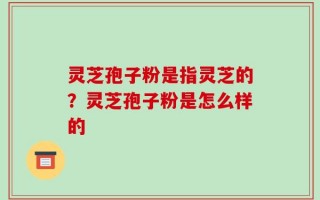 灵芝孢子粉是指灵芝的？灵芝孢子粉是怎么样的