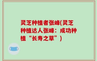 灵芝种植者张峰(灵芝种植达人张峰：成功种植“长寿之草”)